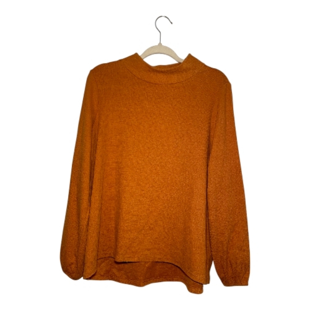 Women's Old Navy Pumpkin Mock Neck Long Sleeve Blouse Size: Large